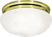 Nuvo SF76/678 - 2 Light - 12" Flush Alabaster Glass - Polished Brass Finish