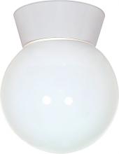 Nuvo SF77/532 - 1 Light - 8" Utility Ceiling with White Glass White Finish