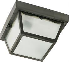 Nuvo SF77/863 - 1 Light - 8" Carport Flush with Frosted Acrylic Panels - Black Finish