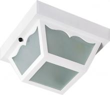 Nuvo SF77/879 - 2 Light - 10'' Carport Flush with Frosted Acrylic Panels - White Finish