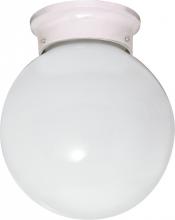  SF77/947 - 1 Light - 6" Flush with White Glass - White Finish