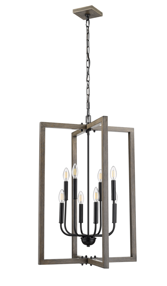 Vivio Roxton 8-Light Entry - MB with Wood Style Accents