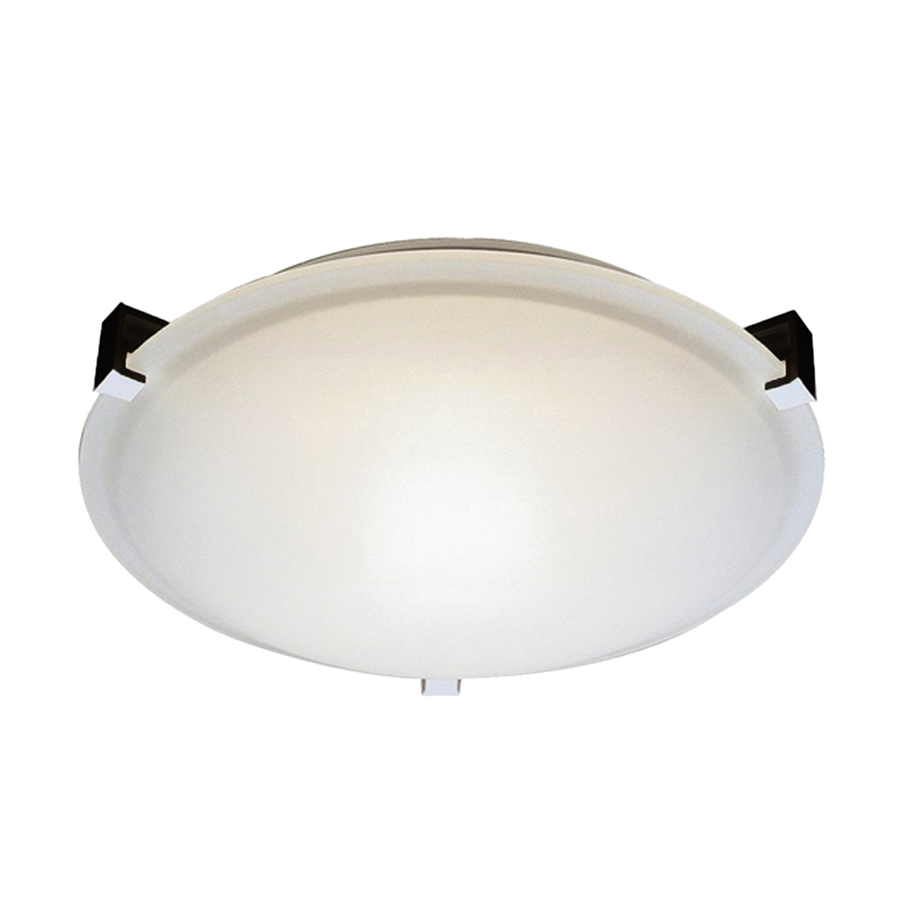 3-Light 3 Square Tab Ceiling Mount - RB White Glass