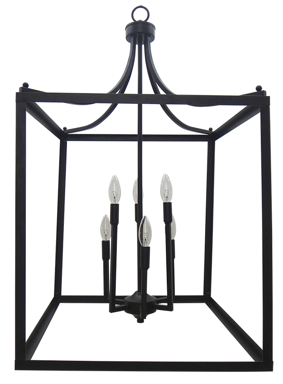 6-Light Square Cage Entry - MB - No Glass