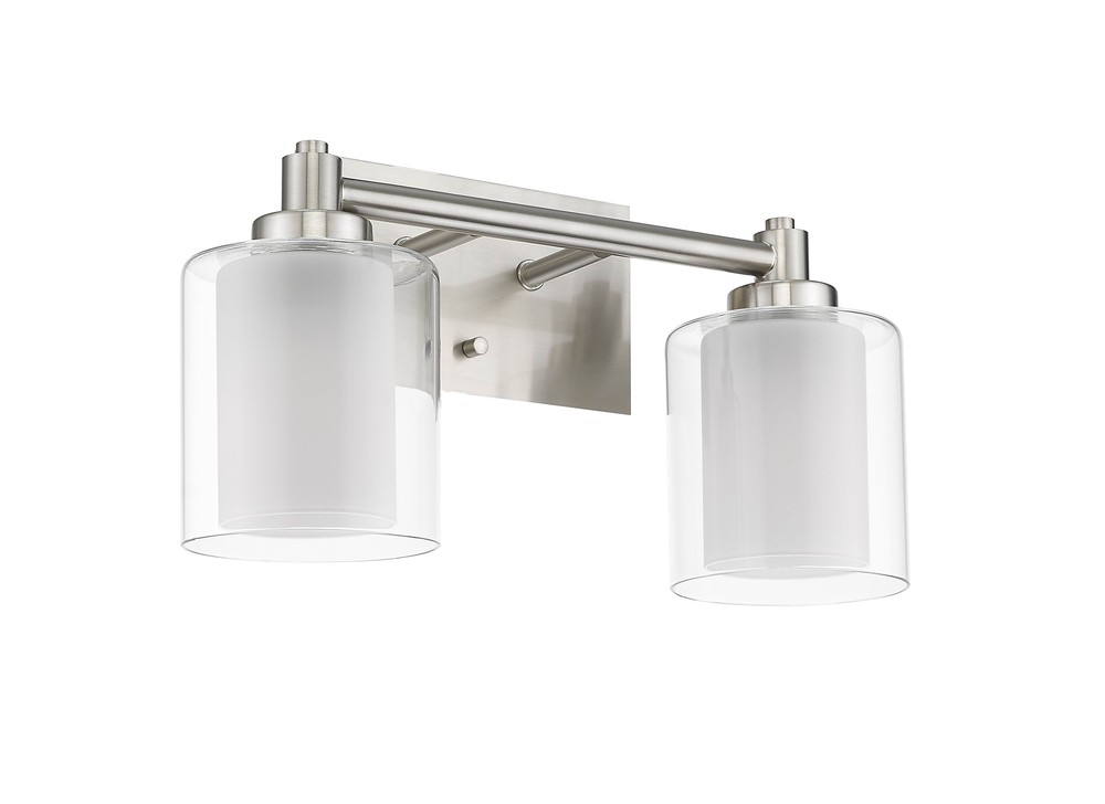 Sonora 2-Light Vanity - NK Clear & White Glass
