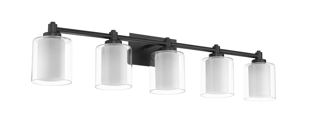 Sonora 5-Light Vanity - MB Clear & White Glass