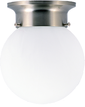 1-Light White Glass Round Ball Ceiling - NK