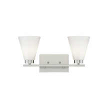 HOMEnhancements 22026 - Aria 2-Light Frosted Cone Glass Vanity - NK