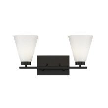HOMEnhancements 22041 - Aria 2-Light Frosted Cone Glass Vanity - MB