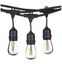  70037 - Vivio- Soli String Lights (24 Ft/12 Sockets)- Black Finish- Bulbs Included