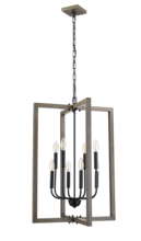 HOMEnhancements 70121 - Vivio Roxton 8-Light Entry - MB with Wood Style Accents