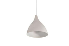 HOMEnhancements 81873 - 1-Light 9" Matte White Pendant - Black Braided cord