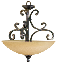 HOMEnhancements 12564 - Alpine Series 1 Light Hanging Pendant Bowl - RB Enlarged To 20' Glass