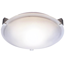 HOMEnhancements 20172 - 3-Light 3 Square Tab Ceiling Mount - NK White Glass