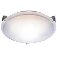  20172 - 3-Light 3 Square Tab Ceiling Mount - NK White Glass