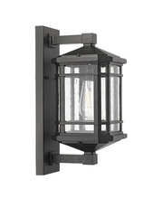  18620 - Medium Coach Light - Textured Black - Clear Seeded Glass