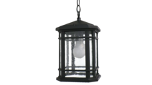 HOMEnhancements 18626 - Cay Hanging Coach Light - Textured Black - Clear Seeded Glass