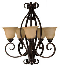  15423 - El Paso Series 5-Light Chandelier - Tea Stain Glass