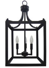 HOMEnhancements 18806 - 3-Light Square Cage Entry - MB - No Glass