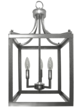 HOMEnhancements 18968 - 3-Light Square Cage Entry - NK - No Glass