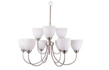  15402 - Laredo 9-Light Chandelier - NK White Glass