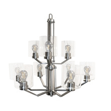  19359 - Paris 9-Light Chandelier - NK Clear Cylinder Glass