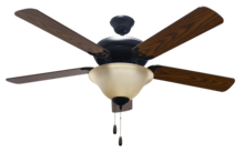 HOMEnhancements 18698 - 52' 5-Blade RB Fan W/Tea Stained Bowl Light Kit(2x9.5W LED 3000K)