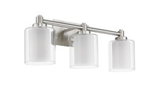 HOMEnhancements 18764 - Sonora 3-Light Vanity - NK Clear & White Glass