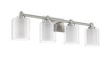 HOMEnhancements 18770 - Sonora 4-Light Vanity - NK Clear & White Glass