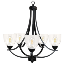  19560 - Victoria 5-Light Chandelier - MB Clear Glass
