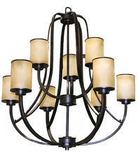  16149 - Lexington 9-Light Tea Stain Glass Chandelier - RB