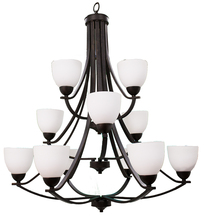  16593 - Victoria 12-Light Chandelier - RB White Glass